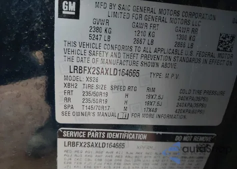 2020 Buick Envision Awd Essence from USA, damaged, VIN LRBFX2SAXLD164665